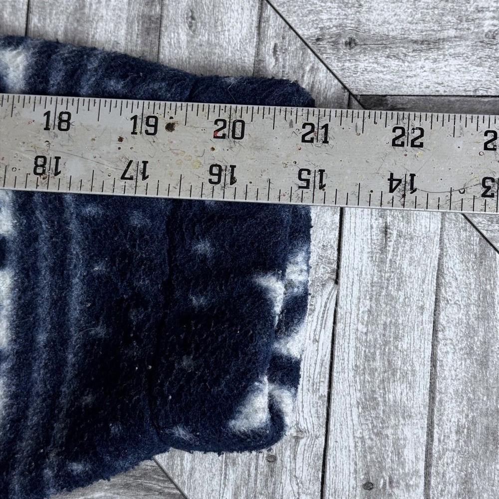 Vintage Bugle Boy Navy Blue Snowflake Fair Isle Fleece Jacket Zip Drawstring M - Picture 7 of 7